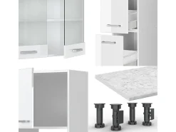 Mueble de cocina blanco alto brillo/blanco 350x60x81.6 r-line