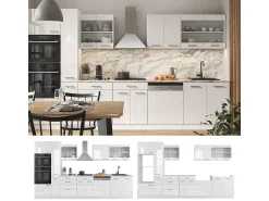 Mueble de cocina blanco alto brillo/blanco 350x60x81.6 r-line