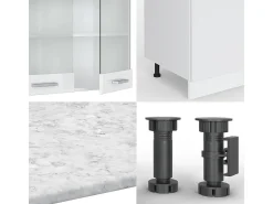 Mueble de cocina blanco alto brillo/blanco 300x60x81.6 r-line