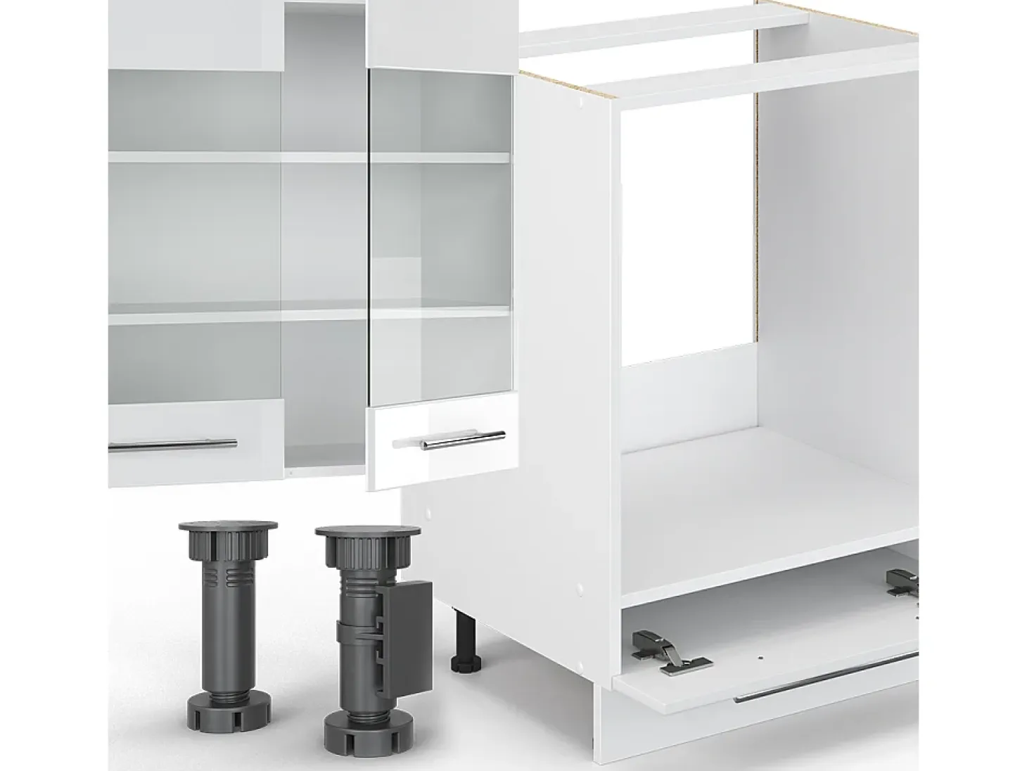 Mueble de cocina blanco alto brillo/blanco 355x60x81.6 fame-line