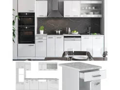 Mueble de cocina blanco alto brillo/blanco 300x60x81.6 r-line