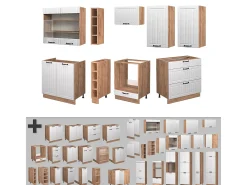 Mueble de cocina blanco casa de campo 235x46x81.6 fame-line
