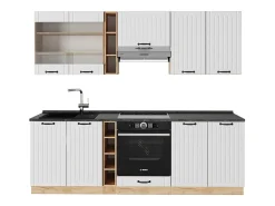 Mueble de cocina blanco casa de campo 235x46x81.6 fame-line