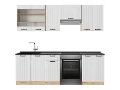 Mueble de cocina blanco casa de campo 240x60x81.6 fame-line