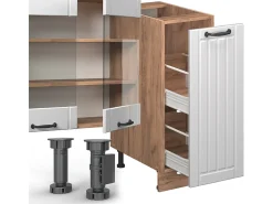 Mueble de cocina blanco casa de campo 280x46x81.6 fame-line