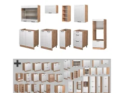 Mueble de cocina blanco casa de campo 280x46x81.6 fame-line