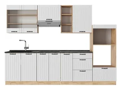 Mueble de cocina blanco casa de campo 280x46x81.6 fame-line