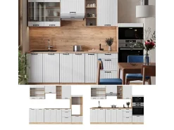 Mueble de cocina blanco casa de campo 280x46x81.6 fame-line