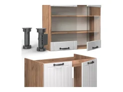 Mueble de cocina blanco casa de campo 240x60x81.6 fame-line