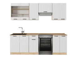 Mueble de cocina blanco casa de campo 240x60x81.6 fame-line