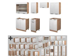 Mueble de cocina blanco casa de campo 240x60x81.6 fame-line