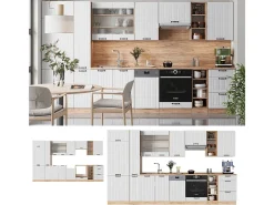 Mueble de cocina blanco casa de campo 355x46x81.6 fame-line