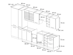 Mueble de cocina blanco casa de campo 355x46x81.6 fame-line