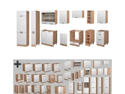 Mueble de cocina blanco casa de campo 355x46x81.6 fame-line