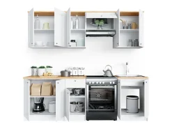 Mueble de cocina blanco 240x60x81.6 bergamo