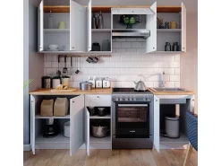 Mueble de cocina blanco 240x60x81.6 bergamo