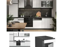 Mueble de cocina blanco/antracita 300x60x81.6 r-line