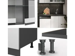 Mueble de cocina blanco/antracita 300x60x81.6 r-line