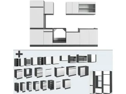 Mueble de cocina blanco/antracita 300x60x81.6 r-line