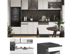 Mueble de cocina blanco/antracita 300x46x81.6 r-line