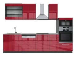Mueble de cocina burdeos brillo intenso/antracita 300x60x81.6 fame-line