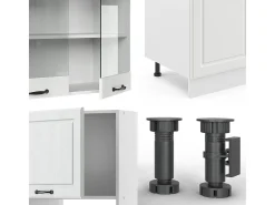 Mueble de cocina casa de campo blanca/blanca 300x46x81.6 r-line