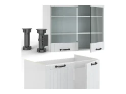 Mueble de cocina casa de campo blanca/blanca 235x60x81.6 fame-line