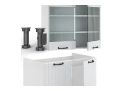 Mueble de cocina casa de campo blanca/blanca 240x46x81.6 fame-line