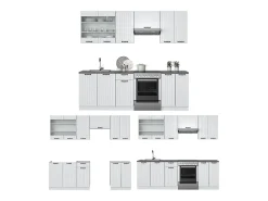 Mueble de cocina casa de campo blanca/blanca 240x46x81.6 fame-line