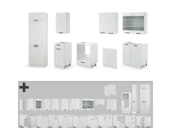 Mueble de cocina casa de campo blanca/blanca 300x60x81.6 fame-line