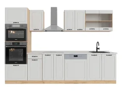 Mueble de cocina casa de campo blanca/roble dorado 300x60x81.6 r-line