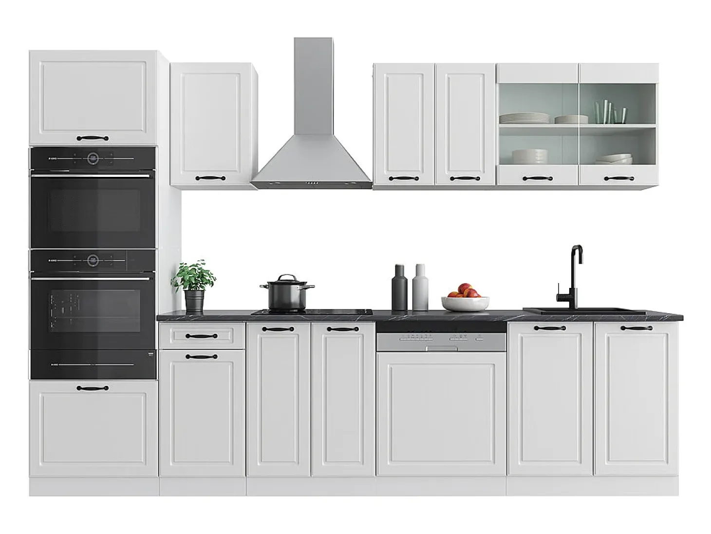 Mueble de cocina casa de campo blanca/blanca 300x60x81.6 r-line