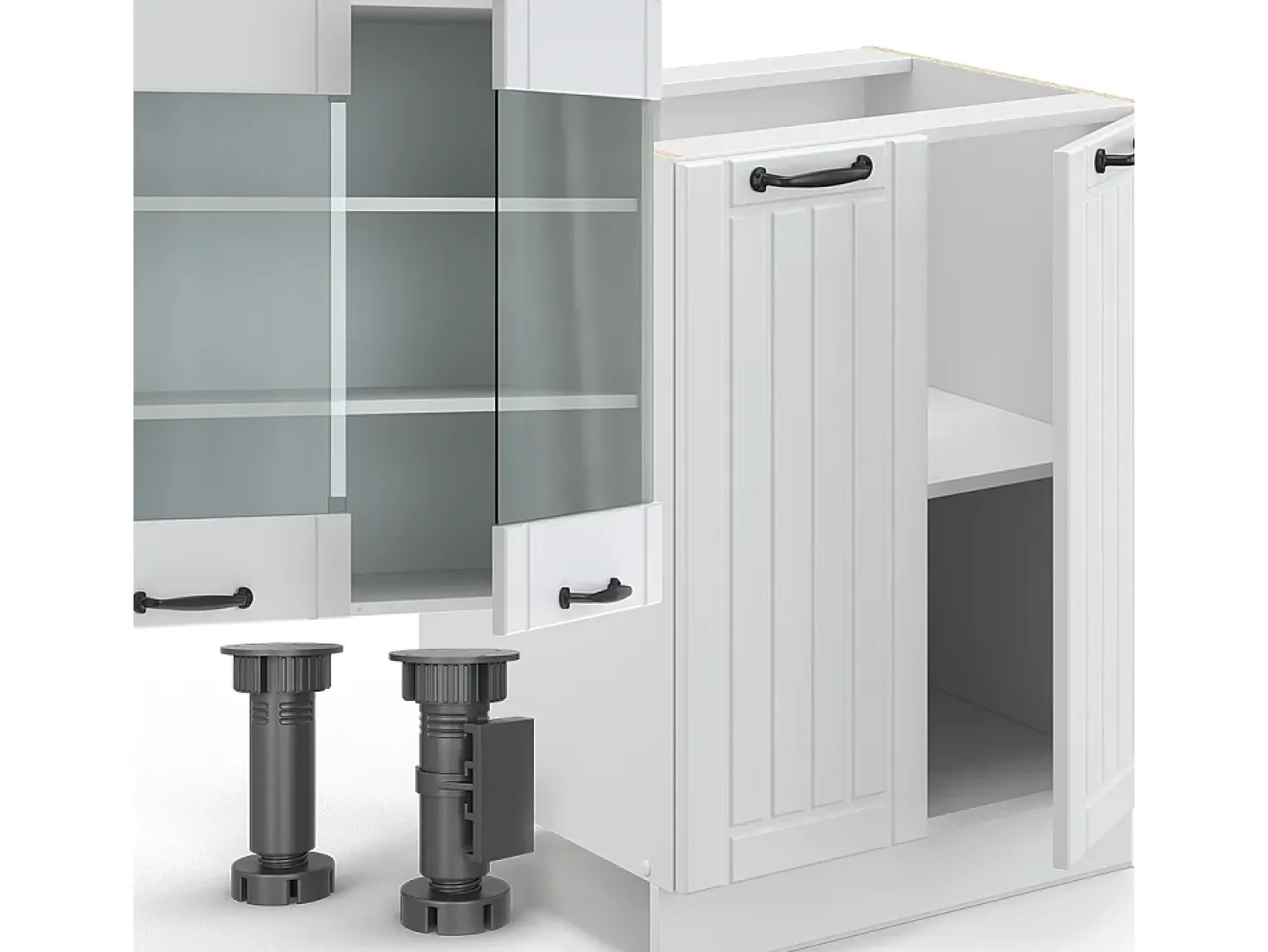 Mueble de cocina casa de campo blanca/blanca 300x60x81.6 fame-line