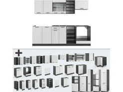 Mueble de cocina casa de campo blanca/antracita 240x46x81.6 r-line