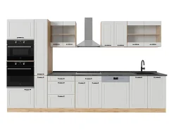 Mueble de cocina casa de campo blanca/roble dorado 350x46x81.6 r-line