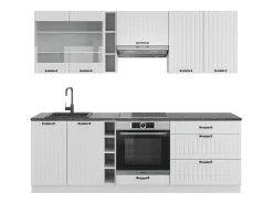 Mueble de cocina casa de campo blanca/blanca 235x60x81.6 fame-line