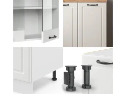 Mueble de cocina casa de campo blanca/blanca 140x60x81.6 r-line