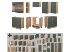 Mueble de cocina green-gold country/gold power roble 235x46x81.6 fame-line