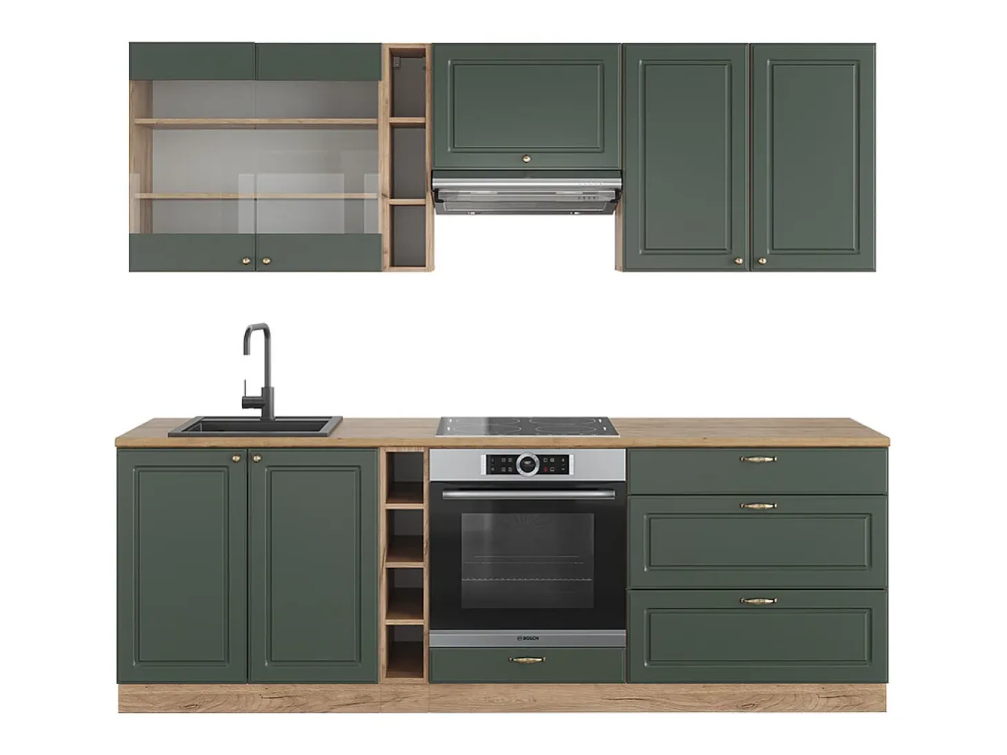 Mueble de cocina green-gold country/gold power roble 235x46x81.6 fame-line
