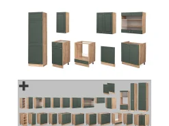 Mueble de cocina green-gold country/gold power roble 300x46x81.6 fame-line