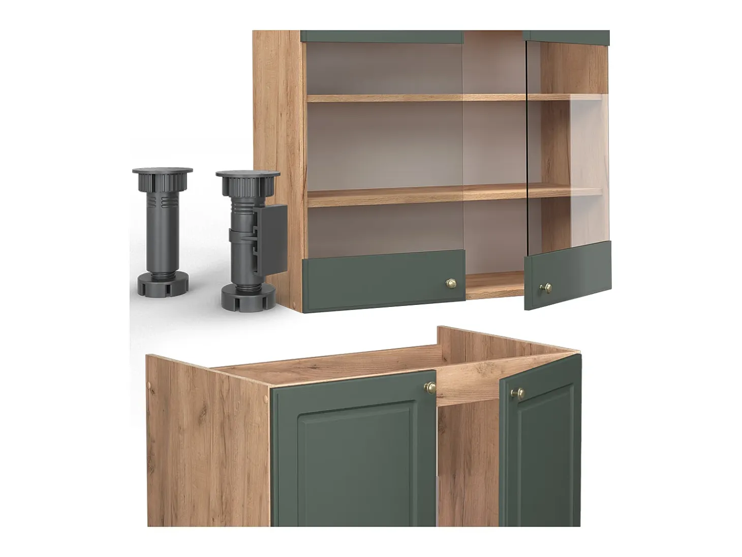 Mueble de cocina green-gold country/gold power roble 200x60x81.6 fame-line