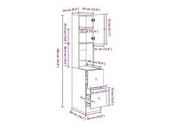 Mueble de Cocina Gris 35 x 50 x 180 cm Madera de ingeniería