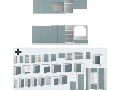 Mueble de cocina gris azulado 240x60x81.6 r-line