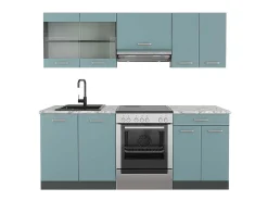 Mueble de cocina gris azulado/antracita 200x60x81.6 r-line