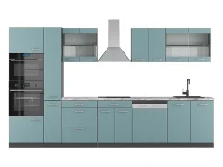 Mueble de cocina gris azulado/antracita 350x60x81.6 r-line