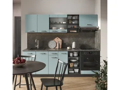 Mueble de cocina gris azulado/antracita 240x60x81.6 r-line