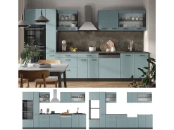 Mueble de cocina gris azulado/antracita 350x46x81.6 r-line