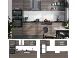 Mueble de cocina gris noble/antracita 300x46x81.6 r-line