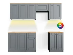 Mueble de cocina gris noble 240x60x81.6 bergamo