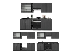 Mueble de cocina gris oscuro 235x46x81.6 fame-line